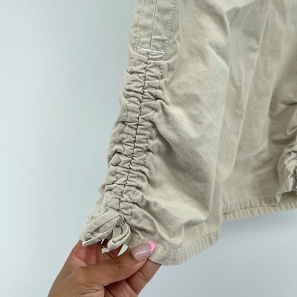 High Sierra Girls Y2K Khaki Cargo Skirt Size 5 Ruched Sides Drawstring Cotton - Picture 5 of 14